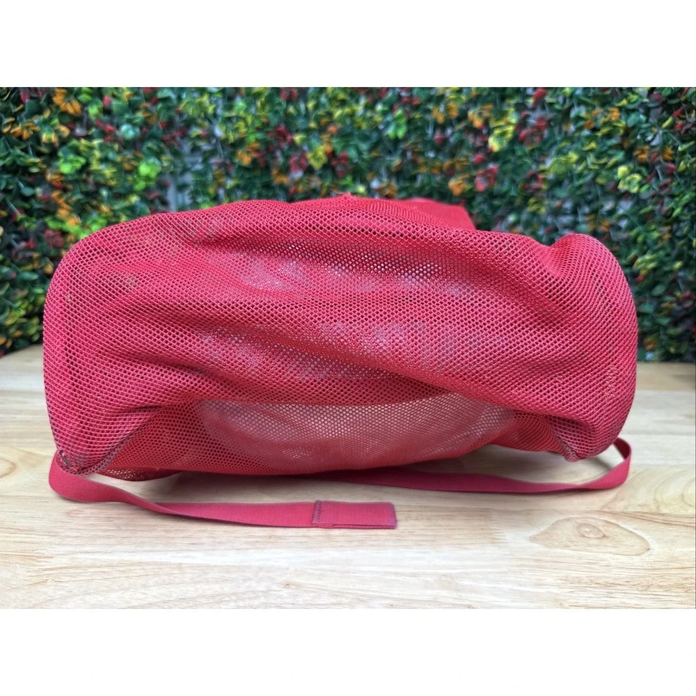 Nike Brasilia Mesh Backpack Color Sports Training Bag Swoosh BA6050-657 Red USED